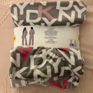 DKNY Gray and Pink Logo Pajama Set